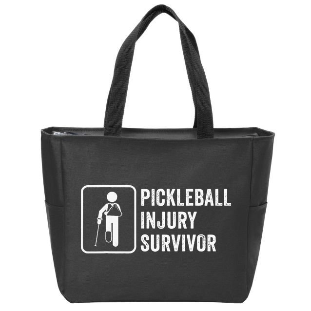 Cool Pickleball Coach With Saying Pickleball Injury Survivor Zip Tote Bag