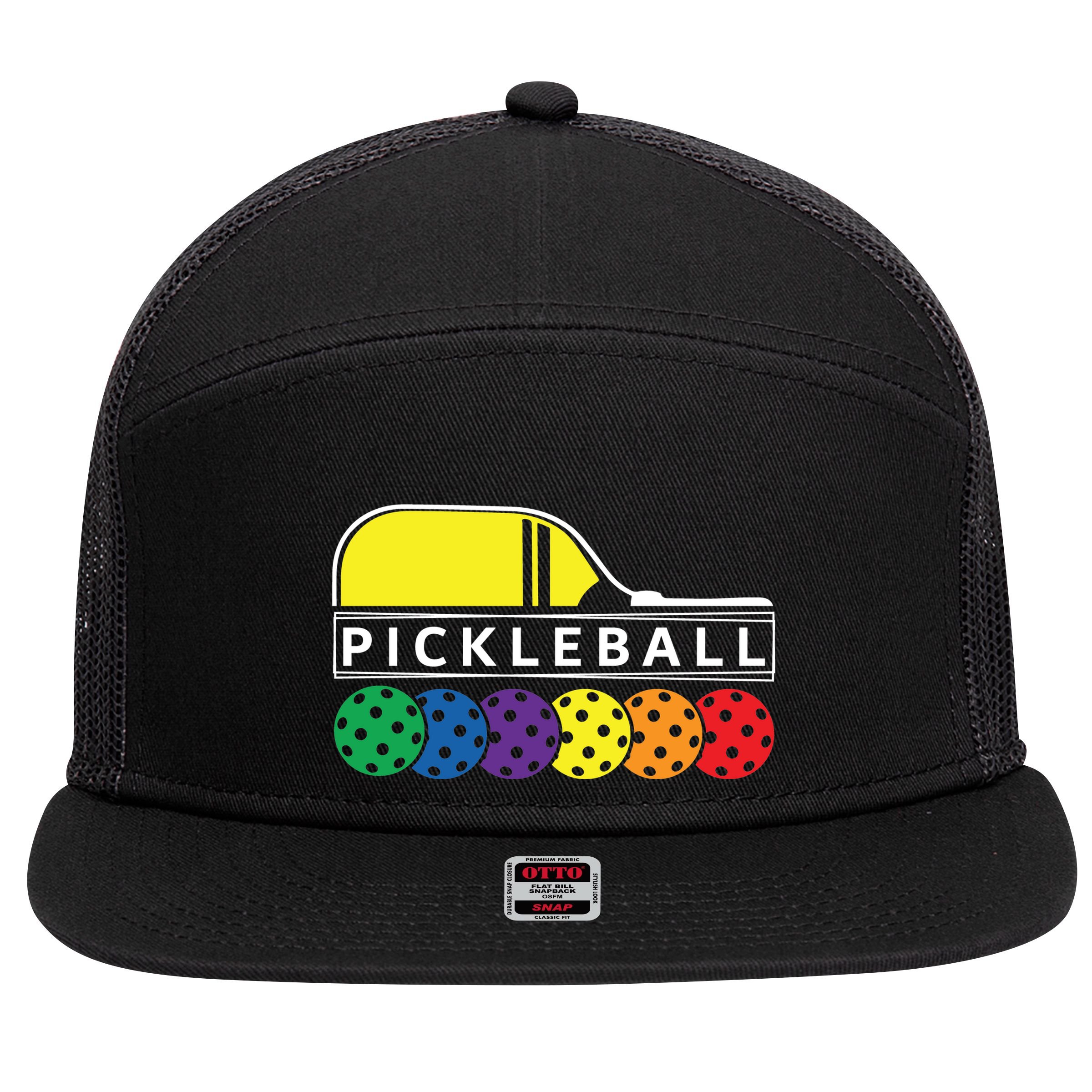 Classic Pickleball 7 Panel Mesh Trucker Snapback Hat