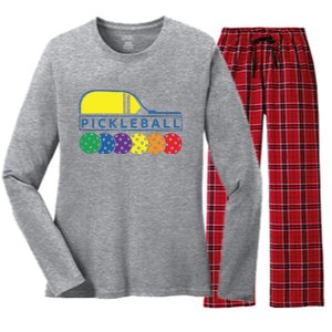 Classic Pickleball Women's Long Sleeve Flannel Pajama Set 