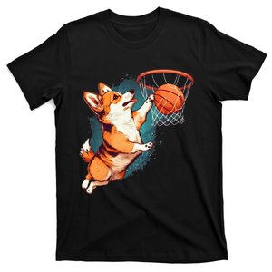 Corgi Puppy Corgi Basketball For Pet Lovers Women Men Kids T-Shirt