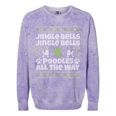 Christmas Poodle Cool Gift Colorblast Crewneck Sweatshirt