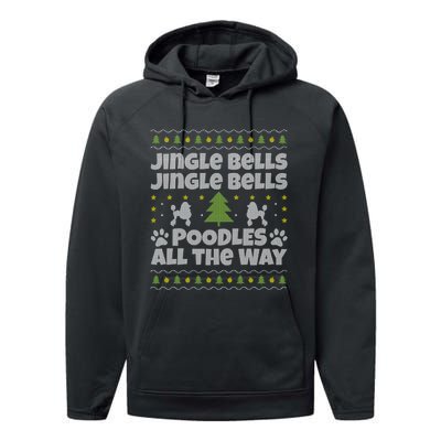 Christmas Poodle Cool Gift Performance Fleece Hoodie