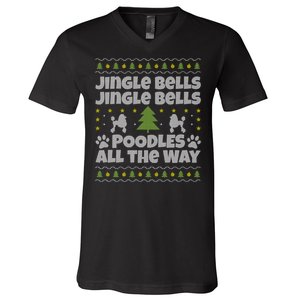 Christmas Poodle Cool Gift V-Neck T-Shirt