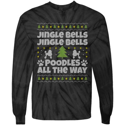 Christmas Poodle Cool Gift Tie-Dye Long Sleeve Shirt