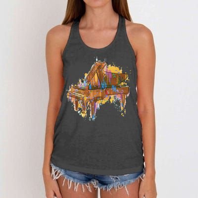 Colorful Piano Women's Knotted Racerback Tank