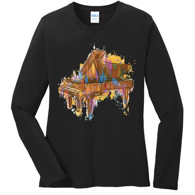 Colorful Piano Ladies Long Sleeve Shirt