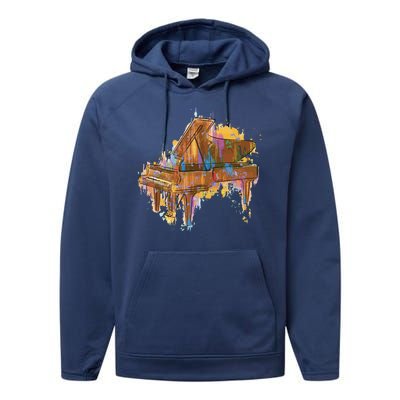 Colorful Piano Performance Fleece Hoodie