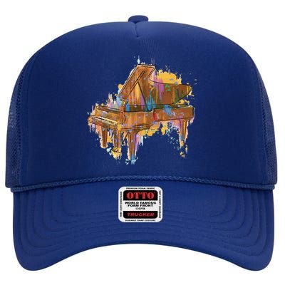 Colorful Piano High Crown Mesh Back Trucker Hat