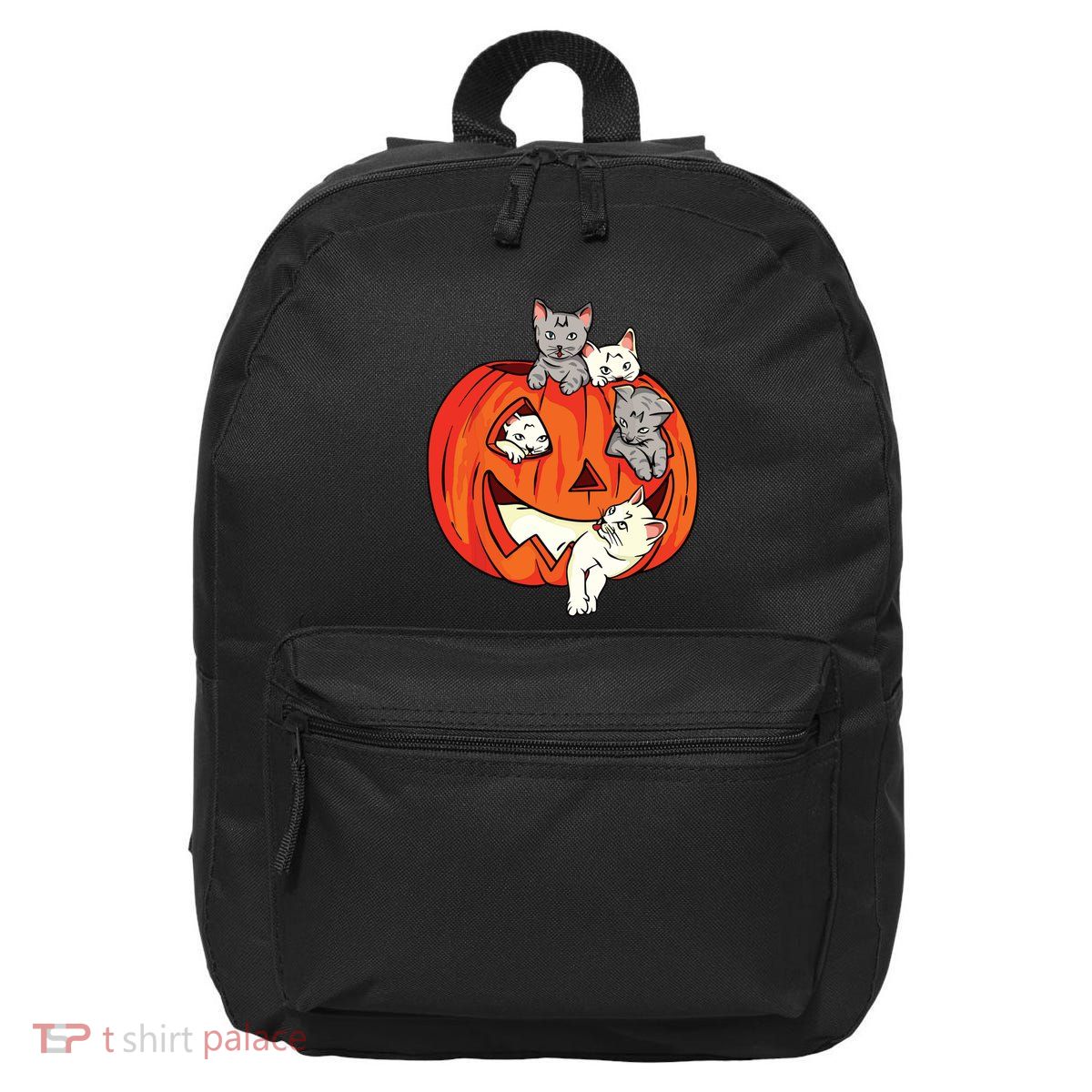 Cats Pumpkin Carved Jack O Lantern Cat Halloween Costume 16 in Basic Backpack