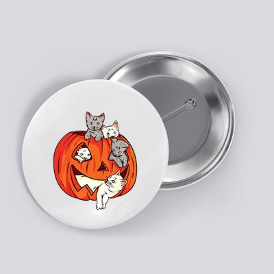 Cats Pumpkin Carved Jack O Lantern Cat Halloween Costume Button