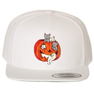 Cats Pumpkin Carved Jack O Lantern Cat Halloween Costume Wool Snapback Cap