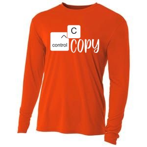 Copy Paste Ctrl C Gift Family Matching Father Daughter Son Gift Cooling Performance Long Sleeve Crew