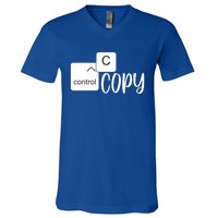 Copy Paste Ctrl C Gift Family Matching Father Daughter Son Gift V-Neck T-Shirt