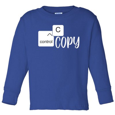 Copy Paste Ctrl C Gift Family Matching Father Daughter Son Gift Toddler Long Sleeve Shirt