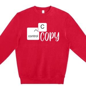 Copy Paste Ctrl C Gift Family Matching Father Daughter Son Gift Premium Crewneck Sweatshirt