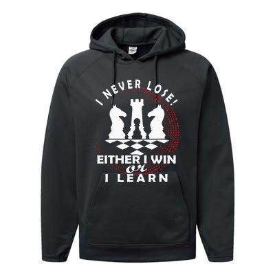 Chess Player Chess Board I Lost Never Performance Fleece Hoodie