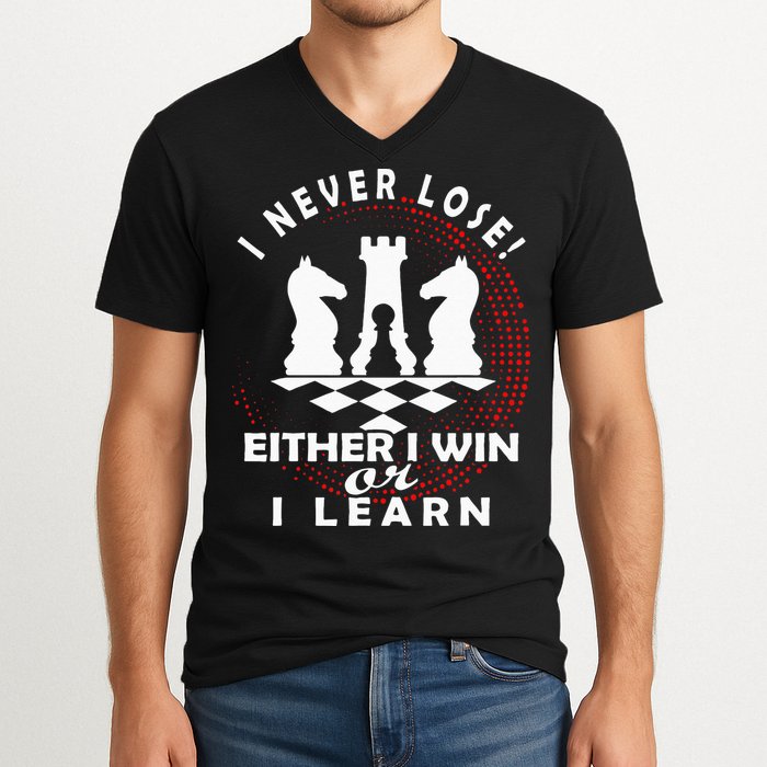 Chess Player Chess Board I Lost Never V-Neck T-Shirt
