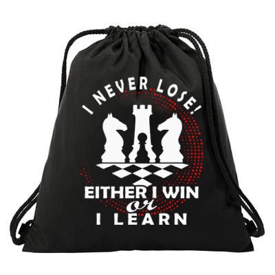 Chess Player Chess Board I Lost Never Drawstring Bag