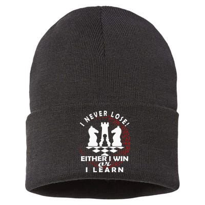 Chess Player Chess Board I Lost Never Sustainable Knit Beanie