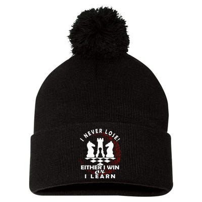 Chess Player Chess Board I Lost Never Pom Pom 12in Knit Beanie