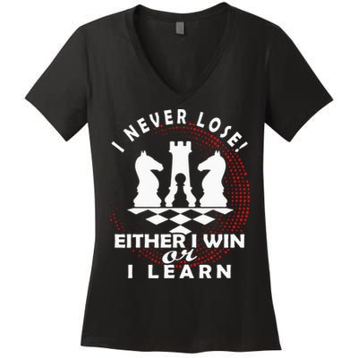 Chess Player Chess Board I Lost Never Women's V-Neck T-Shirt