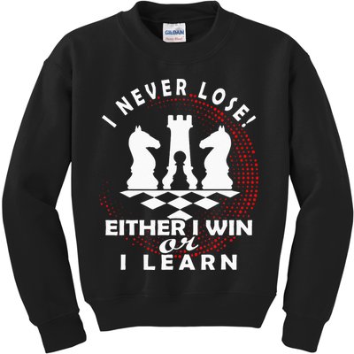 Chess Player Chess Board I Lost Never Kids Sweatshirt
