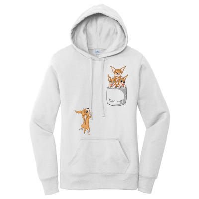 Chihuahua Pocket Women's Pullover Hoodie