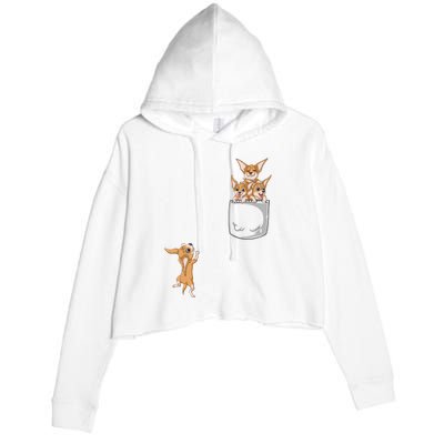 Chihuahua Pocket Crop Fleece Hoodie