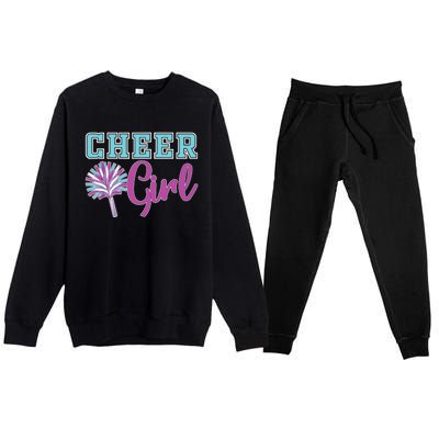 Cheerleader Practice Cheer Girl Wo Cheering Cheerleading Premium Crewneck Sweatsuit Set