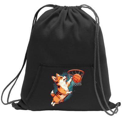 Corgi puppy Corgi Basketball for Pet Lovers Sweatshirt Cinch Pack Bag