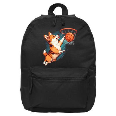 Corgi puppy Corgi Basketball for Pet Lovers 16 in Basic Backpack