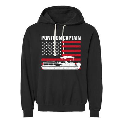 Cool Pontoon Captain Art Pontoon Boat Captain Garment-Dyed Fleece Hoodie