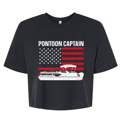 Cool Pontoon Captain Art Pontoon Boat Captain Bella+Canvas Jersey Crop Tee