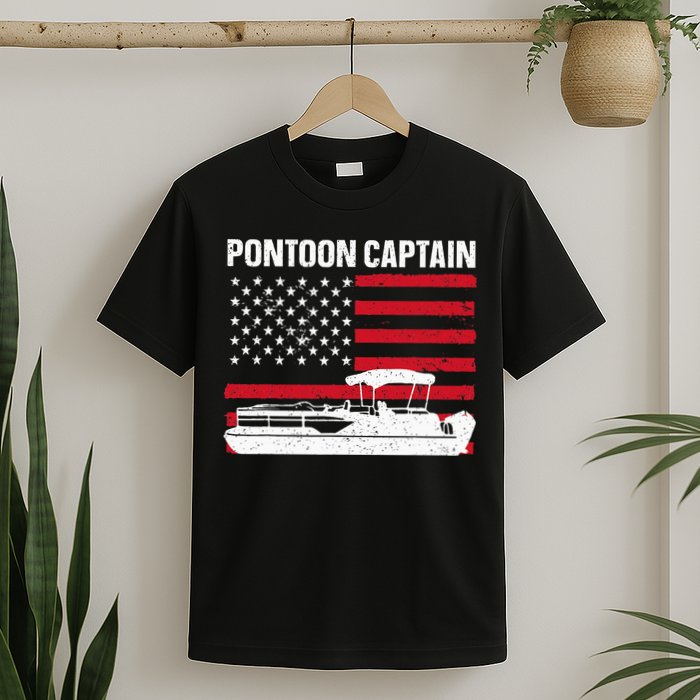 Cool Pontoon Captain Art Pontoon Boat Captain T-Shirt