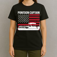 Cool Pontoon Captain Art Pontoon Boat Captain T-Shirt