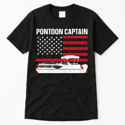 Cool Pontoon Captain Art Pontoon Boat Captain Tall T-Shirt