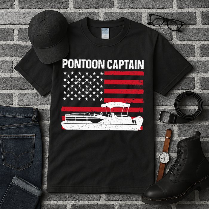Cool Pontoon Captain Art Pontoon Boat Captain Tall T-Shirt