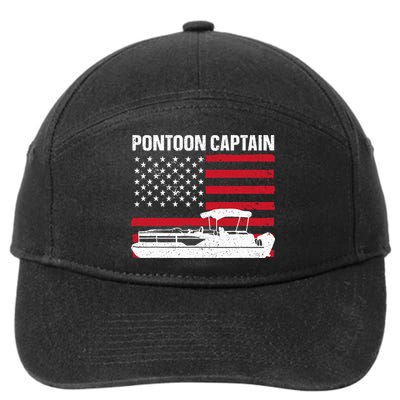 Cool Pontoon Captain Art Pontoon Boat Captain 7-Panel Snapback Hat