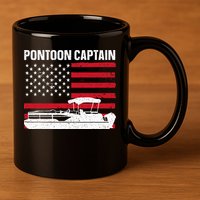 Cool Pontoon Captain Art Pontoon Boat Captain 11oz C Handle Ceramic Mug