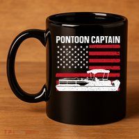 Cool Pontoon Captain Art Pontoon Boat Captain 11oz C Handle Ceramic Mug