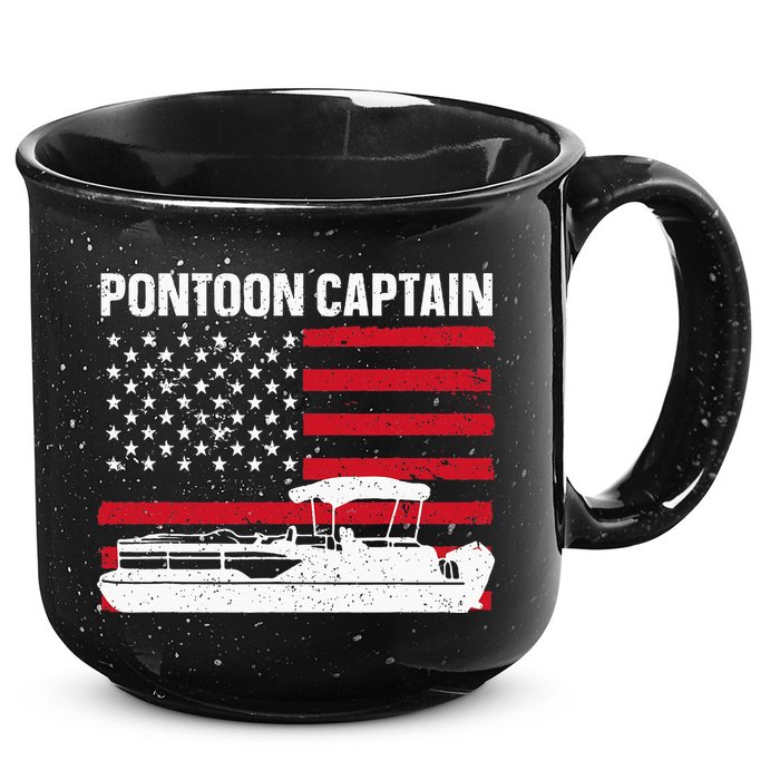 Cool Pontoon Captain Art Pontoon Boat Captain 15oz Campfire Ceramic Mug