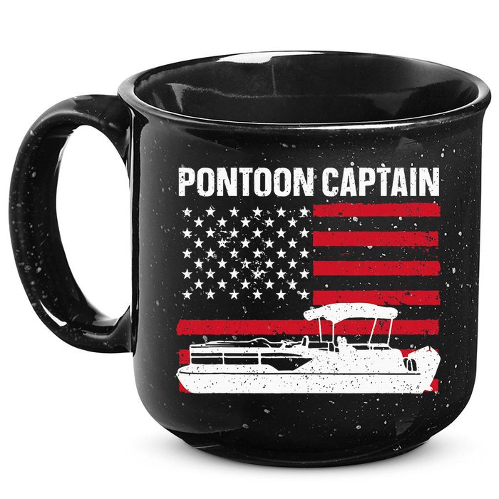 Cool Pontoon Captain Art Pontoon Boat Captain 15oz Campfire Ceramic Mug
