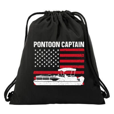 Cool Pontoon Captain Art Pontoon Boat Captain Drawstring Bag
