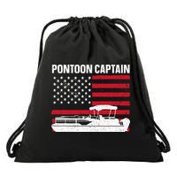 Cool Pontoon Captain Art Pontoon Boat Captain Drawstring Bag