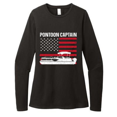 Cool Pontoon Captain Art Pontoon Boat Captain Womens CVC Long Sleeve Shirt