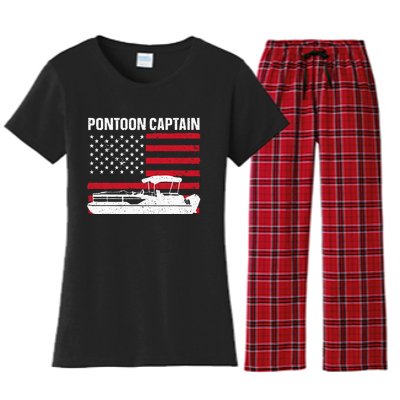 Cool Pontoon Captain Art Pontoon Boat Captain Women's Flannel Pajama Set