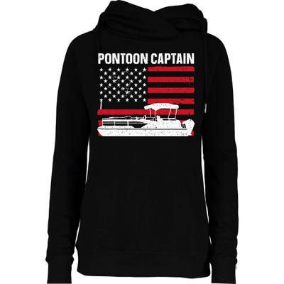 Cool Pontoon Captain Art Pontoon Boat Captain Womens Funnel Neck Pullover Hood