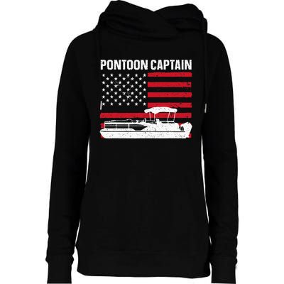 Cool Pontoon Captain Art Pontoon Boat Captain Womens Funnel Neck Pullover Hood