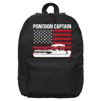 Cool Pontoon Captain Art Pontoon Boat Captain 16 in Basic Backpack
