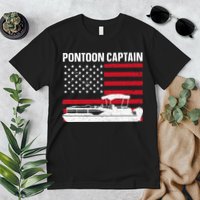 Cool Pontoon Captain Art Pontoon Boat Captain Premium T-Shirt